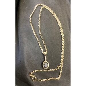 Sapphire Pendant‎ Necklace Gold Tone Chain Bezel Set 2.00 ct